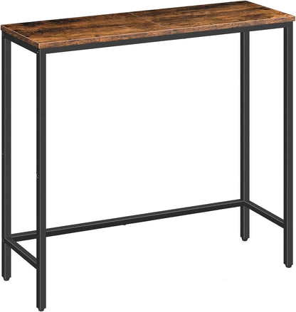 Narrow Console Table, 29.5" Small Entryway Table, Thin Sofa Side Display Table, for Hallway, Bedroom, Living Room, Foyer, Rustic Brown and Black BF75XG011