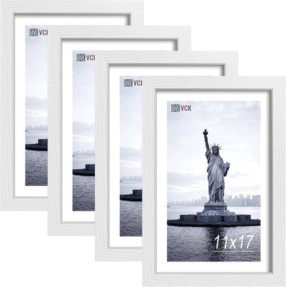 11X17 Picture Frame, White Wood Poster Frames for Wall Display, 4 Pack1