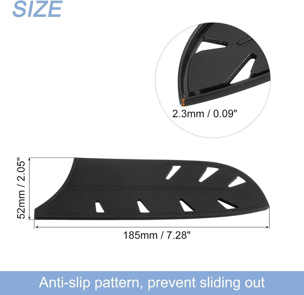 2Pcs Knife Cover Sleeves Blade Edge Guards for 7" Santoku Knife Blade Edge Protector Universal Knife Sheath for Kitchen, Black2
