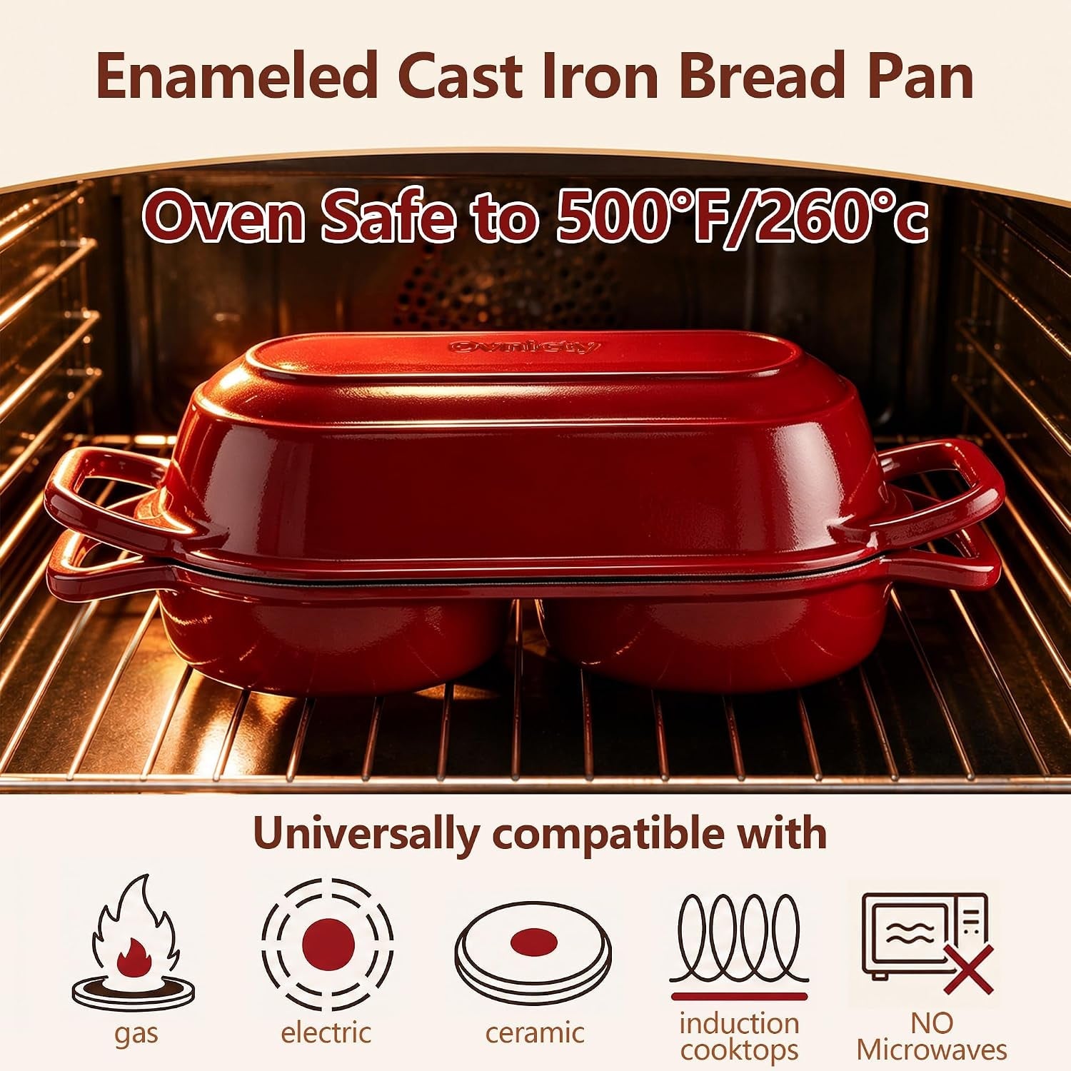 double-dutch-oven-for-sourdough-bread-baking-enameled-cast-iron-loaf-pan-with-lid-bread-pan-non-stick-double-round-loaf-space-15-3cm-diameter-ideal-for-home-bread-baking-red