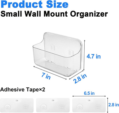 Wall Mount Organizer, 2Pc Small Adhesive Cabinet Door Organizer3