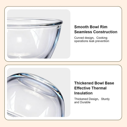 5-Piece Glass Mixing Bowl Set with Lids for Kitchen Prep & Storage6