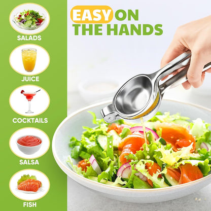 Lemon Squeezer Large, Lemon Squeezer Juicer Stainless Steel, Heavy Duty Manual Citrus Juicer Hand Press, Kitchen Tools Lime Squeezer Bar Tool, Easy to Clean Metal Lemon Hand Press6