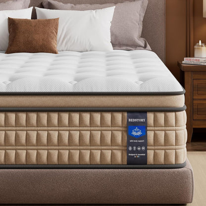 Extra Firm King Mattress 14 Inch - Pain-Relieving Hybrid Mattress for Extra Lumbar & Hip Support - No Sagging Bed in a Box - 365-Night Trial - No Odor, Fiberglass-Free, Certipur-Us Certified1