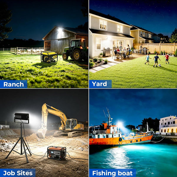 100W LED Flood Light Outdoor, 14000 Lumens 5000K, Plug-In6