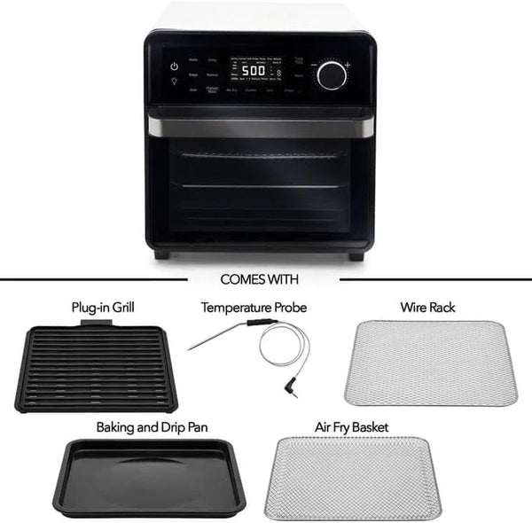 Smart Air Fryer Oven with POWERPORT™ Plug-In Grill for Dual-Zone Efficient Cook, 100 in 1 Advanced Convection Toaster Oven Countertop W/Insulated 2-Glass Door, 450°F Preheat, Stainless Steel5