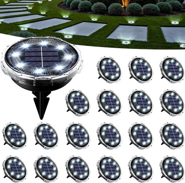 Solar Ground Lights Outdoor, Pathway Lights 20 Pack Cool White1