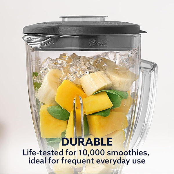Oster Classic Series 16-Speed Blender with Food Chopper & 6-Cup Glass Jar, Countertop Kitchen Blender, Brushed Nickel4