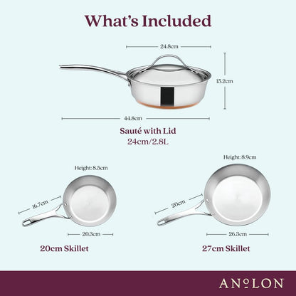 Nouvelle Stainless Steel Cookware Pots and Pans Set, 10 Piece | Stainless Steel Cookware Set with Lids, Oven Safe to 500°F, Durable Everyday Cooking, Dishwasher Safe3