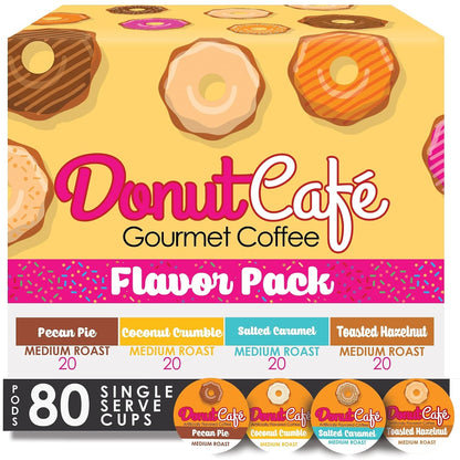 K-Cup Coffee Pods, Medium Roast, Flavored Variety, 80 Count | Variety Pack Includes 20 Pecan Pie, 20 Coconut Crumble, 20 Salted Caramel, 20 Toasted Hazelnut, for Keurig K Cup Brewers1