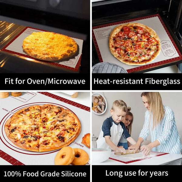 Silicone Baking Mat, Non Stick Pastry Mat Sheet for Dough Rolling, Nonslip Fondant/Pie Crust Mat, Counter Mat Oven Liner Mat for Making Cookies Macarons Bread Baking Supplies Extra Large 26 X 16 Inch2