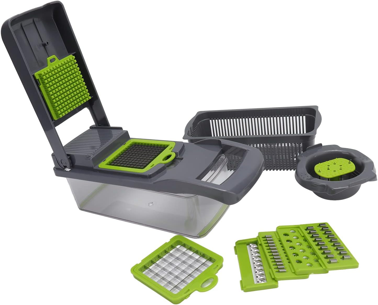 vegetable-peeler-cutter-grater-4-in-1-multi-function-kitchen-tool-with-stainless-steel-blades-and-anti-slip-handle-for-slicing-dicing-grating-vegetables-fruits-cheese-gray-green