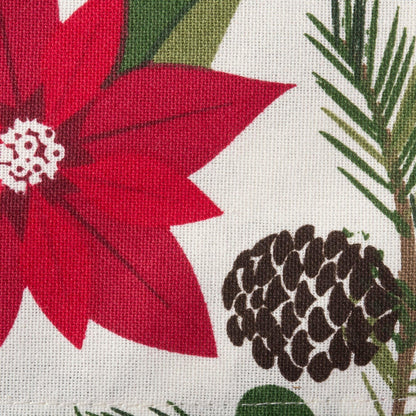 Woodland Holly Christmas Holiday Kitchen & Table Décor, Table Runner, 14X72, Poinsettia & Christmas Greenery2