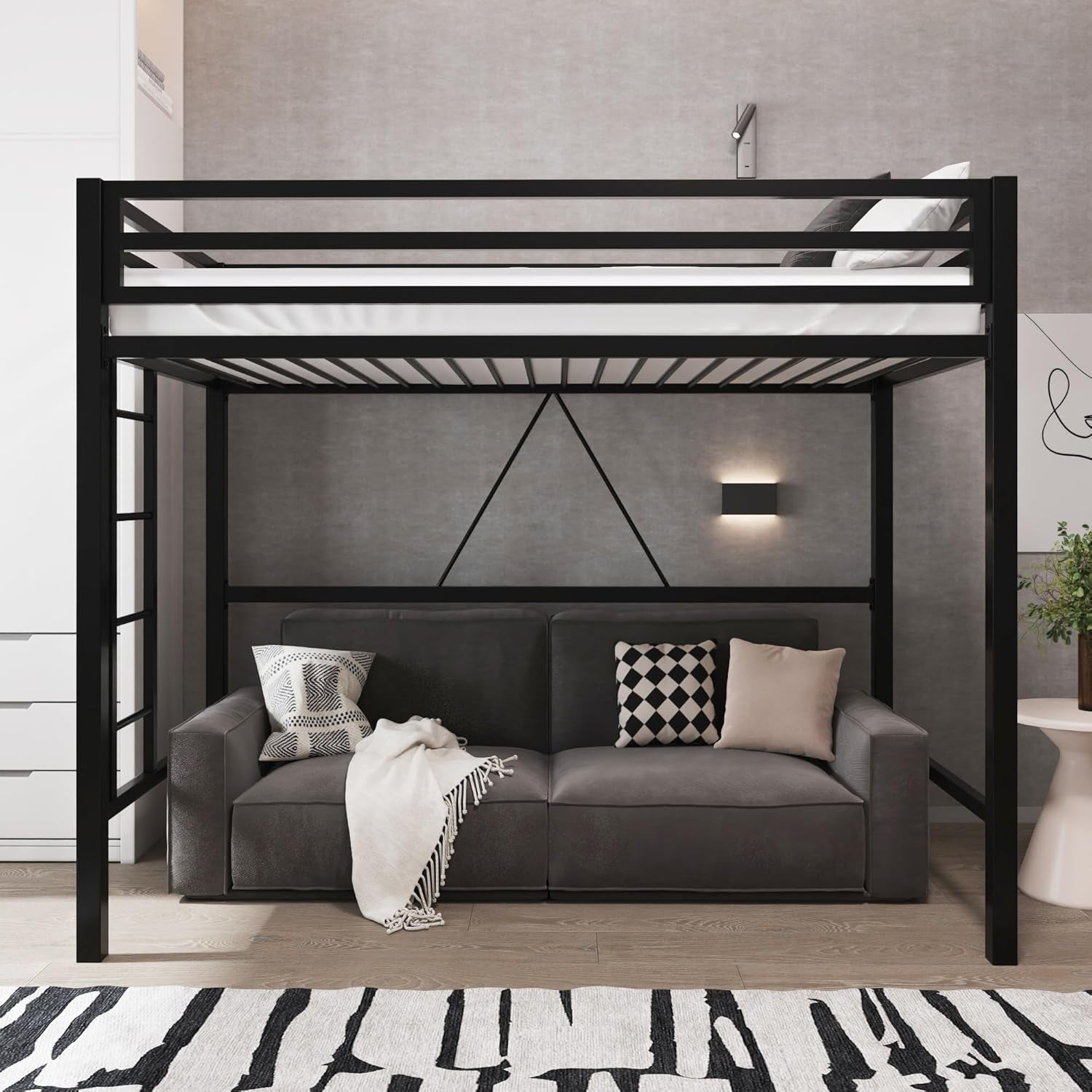 metal-loft-bed-twin-size-with-guardrail-and-ladder-black