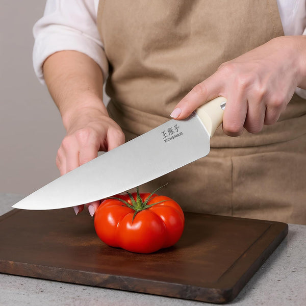 15‑Pcs Knife Block Set, High Carbon Steel, Natural | Built‑In Sharpener, Dishwasher‑Safe Knives, Full‑Tang Single‑Rivet, Varnished Hardwood Block for Improved Moisture Resistance6