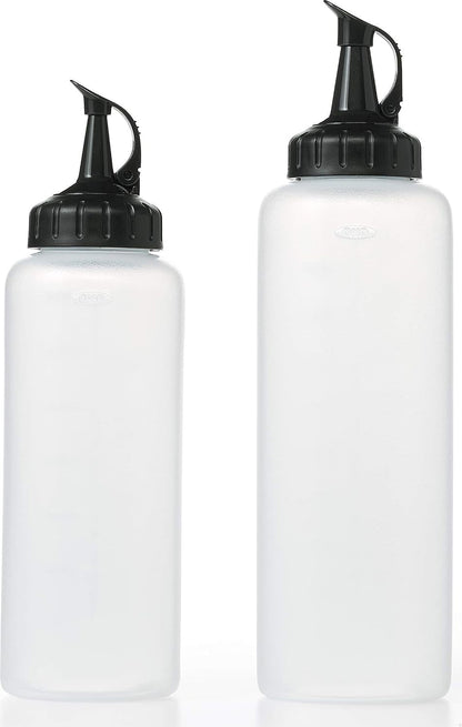 OXO Good Grips Chef'S Squeeze Bottles for Sauces and Dressings - Set of 2 | Includes 12 Oz & 16 Oz Bottles with Measurement Markings, Ideal for Plating, Condiments, Cooking Sauces, Oils, Kitchen Use1