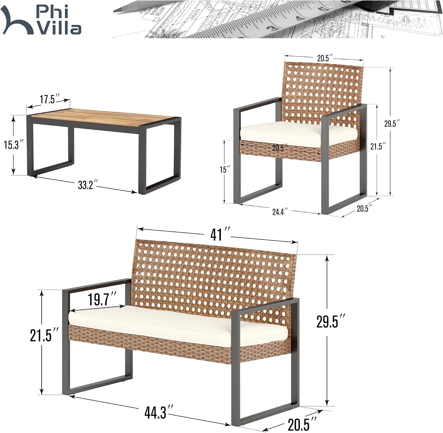 4-piece-brown-wicker-patio-furniture-set-with-beigeround-hole