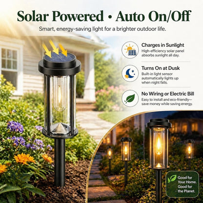 8 Pack Solar Pathway Lights Outdoor 21" LED Solar Garden Lights7