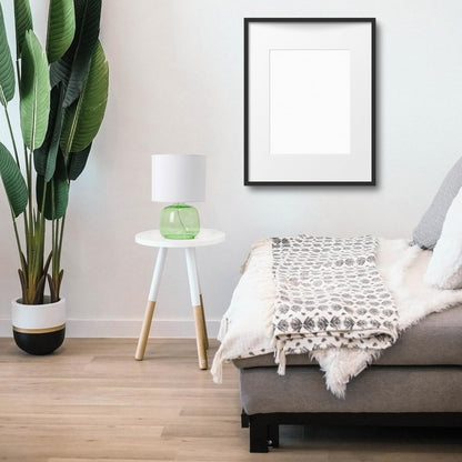 LT2064-GRW Glass Table Lamp with Fabric Shade, Green with White Shade5