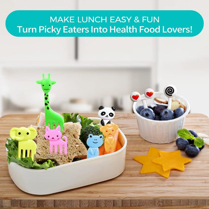 156PCS Animal Food Picks for Kids, Fun Bento Lunch Box Accessories | Cute Cartoon Kids Food Picks, Mini Fruit Forks, Reusable Lunchbox Toothpicks, Toddlers, Boys & Girls, Bento Lunch Decorations3