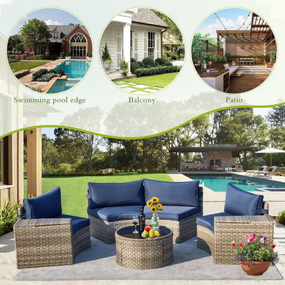Blue 7-Piece Curved Wicker Rattan Outdoor Patio Sectional6
