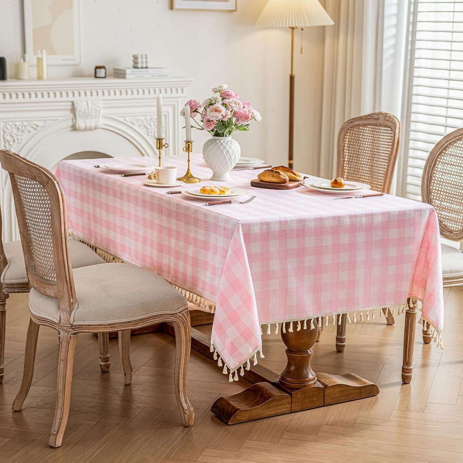 checkered-tablecloth-rectangle-cotton-linen-gingham-table-cloth-with-tassel-washable-wrinkle-free-heavy-duty-buffalo-plaid-table-cover-for-dining-party-picnic-pink-55-x-55-square