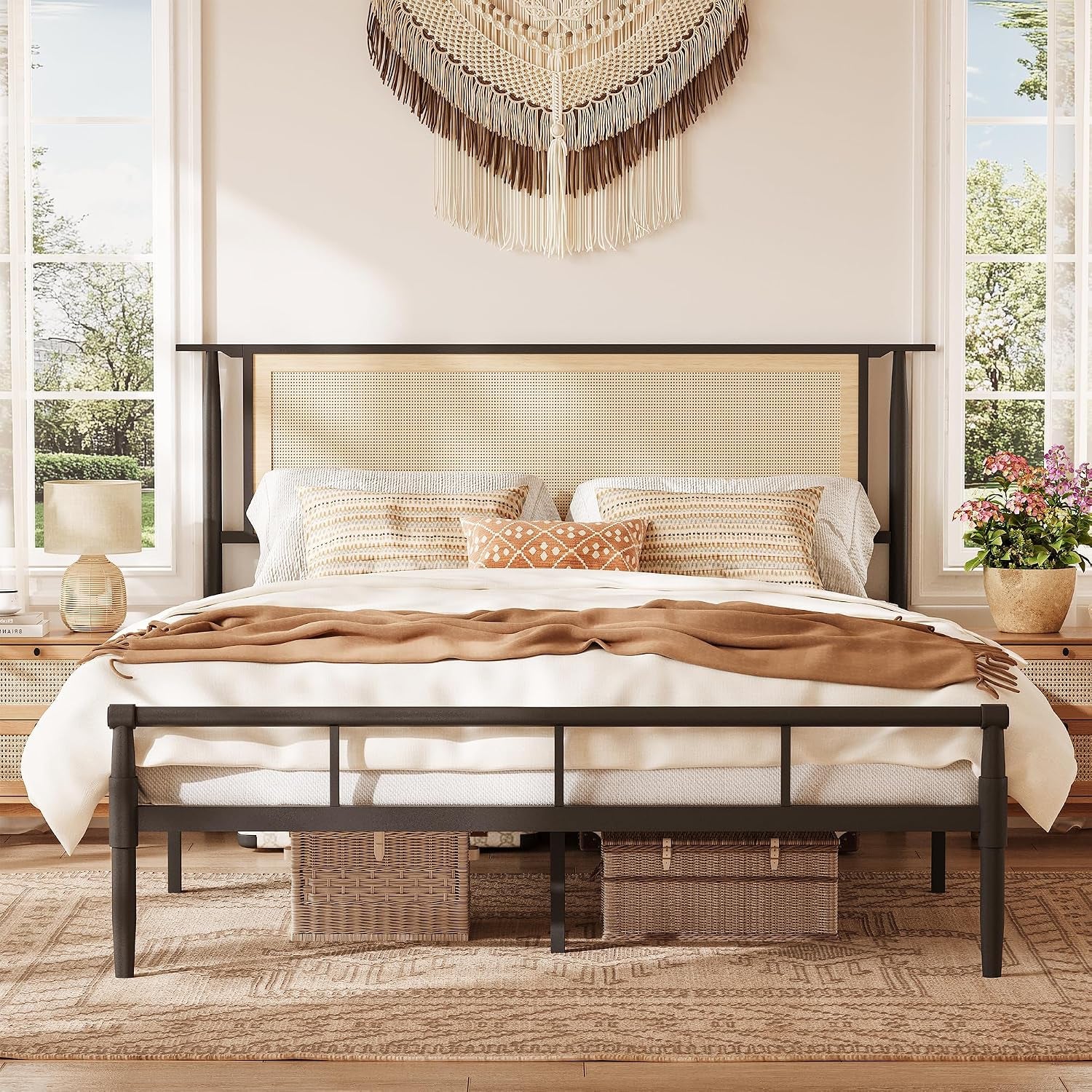 rattan-bed-frame-full-with-headboard-black