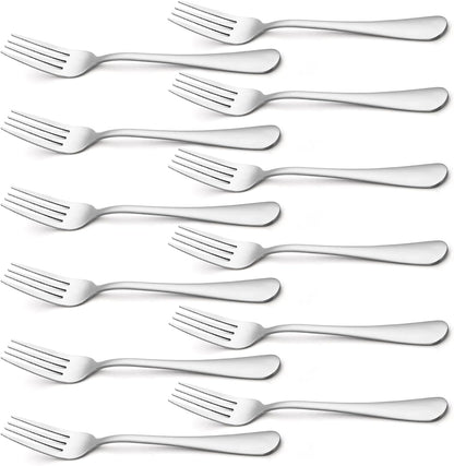 Silverware Dinner Forks Set of 12, Stainless Steel Forks 8 Inches | Premium Food Grade Material, for Home Kitchen Party Restaurant, Mirror Polished, Dishwasher Safe1