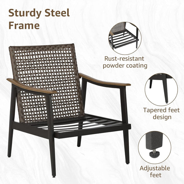 3 Pieces Patio Conversation Sets, Wicker Patio Set7