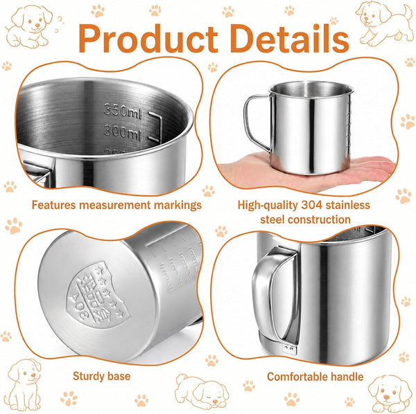 Dog Food Scoop 1.5 Cup, 304 Stainless Steel Dog Food Measuring Cup3