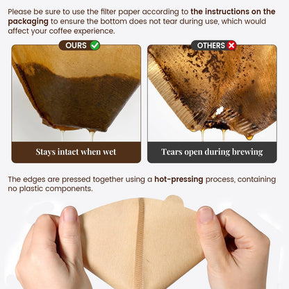 200Pcs #4 Cone Coffee Filters 8-12 Cup Compatible with Ninja Maker | Disposable Natural Unbleached No Blowout Paper Filters Compatible with Ninja, Cuisinart, Pour over and Drip Coffee Maker4