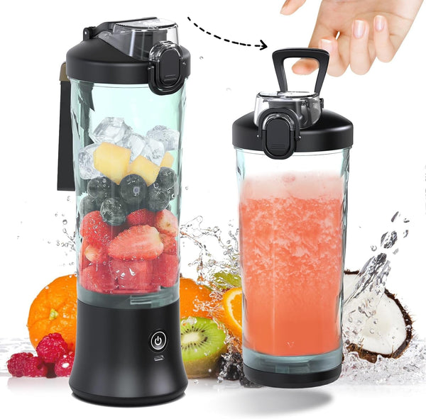 Portable Blender, Shakes and Smoothies Cordless Personal Size Blender 20Oz | Blender to Go, Travel Blender Cup, Durable Stainless Steel Blades, Travel Lid, Leakproof Lid with Sip Spout1