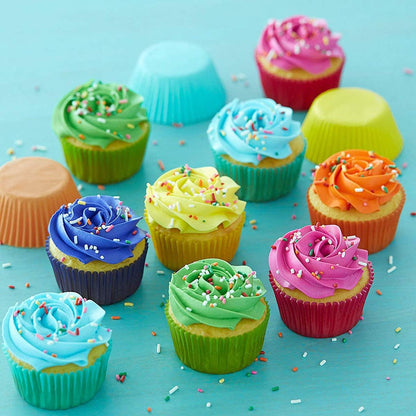 Bright Rainbow Standard Cupcake Liners Solid Colorful Paper Baking Cups 400-Count5