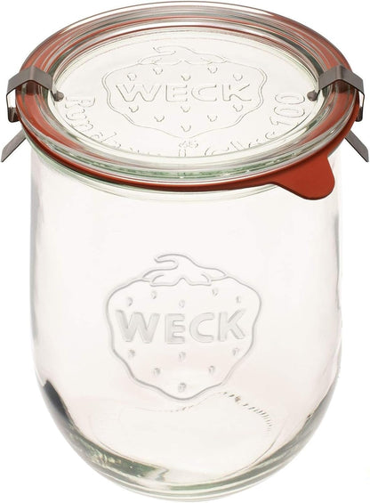 Tulip Jar - Sour Dough Starter Jars for Sourdough - 1 X  745 Large Clear Jar with Wide Mouth - 1 Liter Includes Glass Lid, Rubber Seal and Steel Clips1