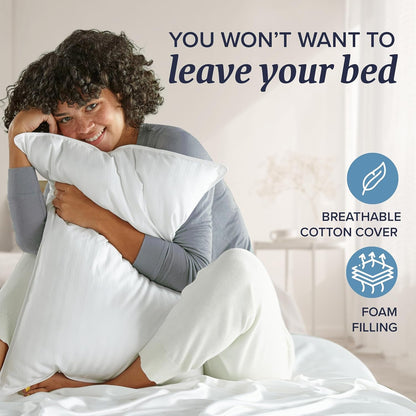 Beckham Hotel Collection King Size Memory Foam (Adjustable Fill) Bed Pillows Set of 2 - Cooling Shredded Foam Pillow for Back, Stomach or Side Sleepers6
