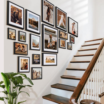 4X6 Picture Frame Set of 5, Wall or Tabletop Display, Black7