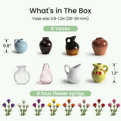 8 Pcs Cute Mini Vase Magnets for Fridge, Funny Plant Decorative Magnets4