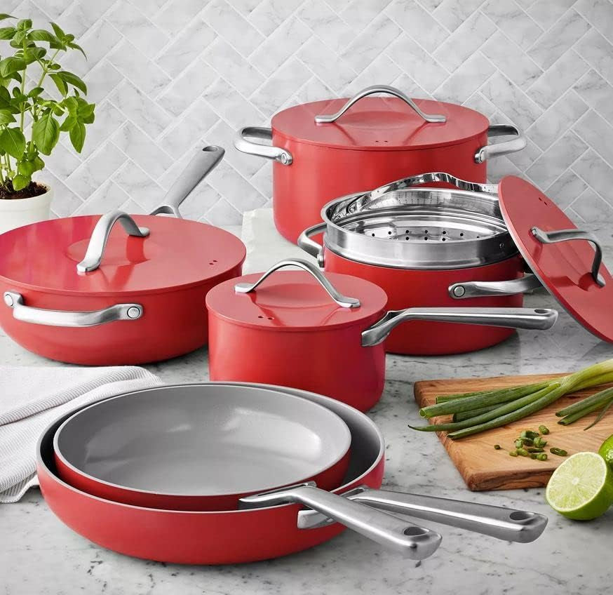member-mark-11-piece-modern-ceramic-cookware-set-with-smart-kitchen-tools-set-assorted-colors-red