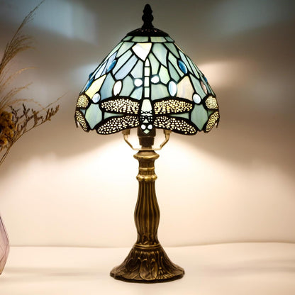 Table Lamp Base Replacement Only(B (4 H 15 Inch)) | Fit for 6, 8, 10 Inch Tiffany Style Stained Glass Lampshade, Dark Bronze Finish,Resin, Push Switch on Cord4