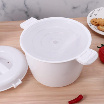 Food Grade Portable Microwave Rice Cooker with Rice Paddle White Medium4