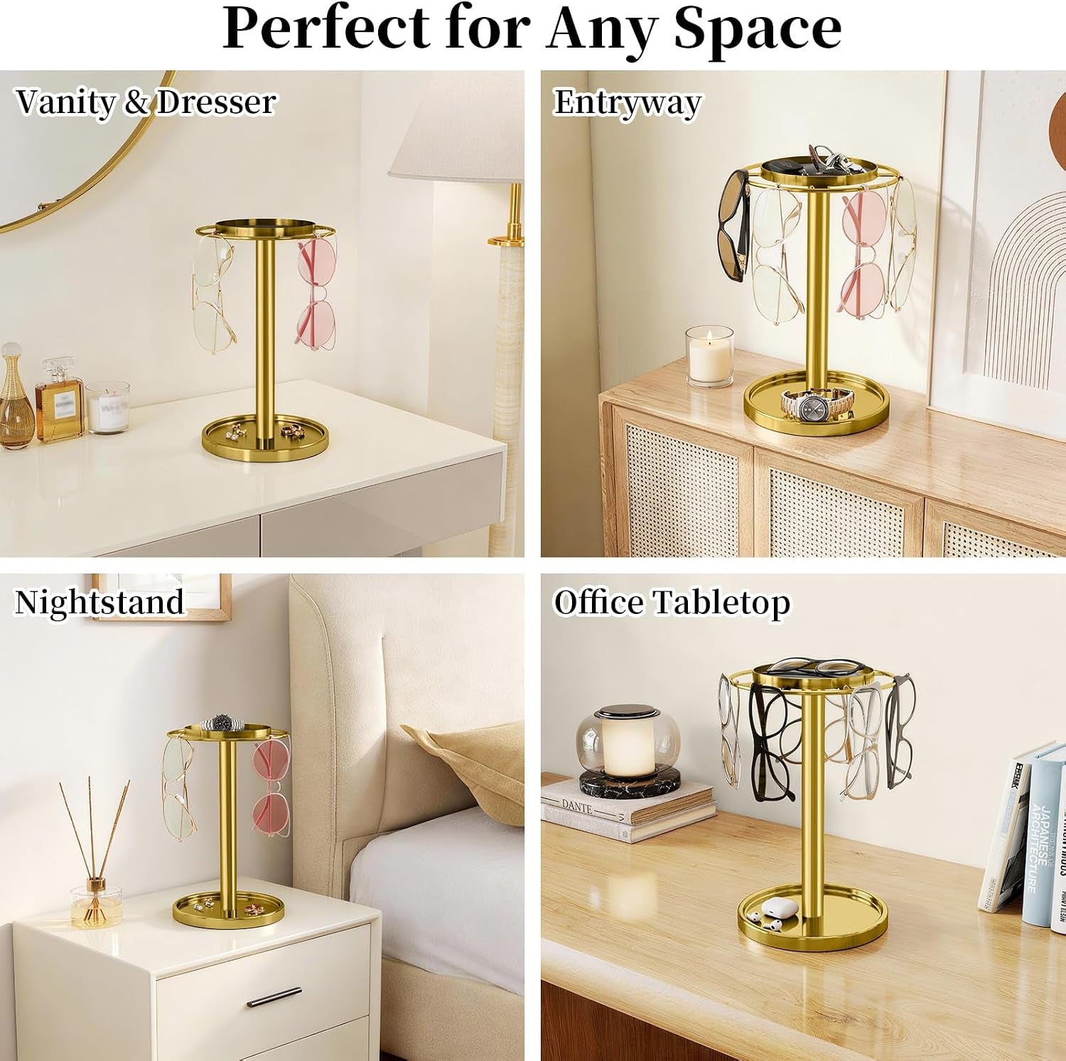 360-rotating-sunglasses-organizer-glasses-holder-with-organizer-tray-stainless-steel-eyeglasses-holder-with-storage-base-for-dresser-desk-table-nightstand-home-decor-gold