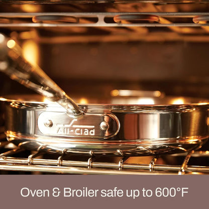 All-Clad Copper Core 5-Ply Stainless Steel Fry Pan 8 Inch Induction Oven Broiler Safe 600F Pots and Pans, Cookware Silver | Unmatched Heat Control and Precision, Elegant Design, Omelet Pan, Induction Compatible, Oven Safe up to 600F5