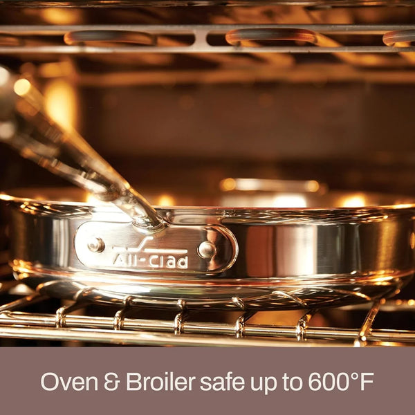 All-Clad Copper Core 5-Ply Stainless Steel Fry Pan 8 Inch Induction Oven Broiler Safe 600F Pots and Pans, Cookware Silver | Unmatched Heat Control and Precision, Elegant Design, Omelet Pan, Induction Compatible, Oven Safe up to 600F5