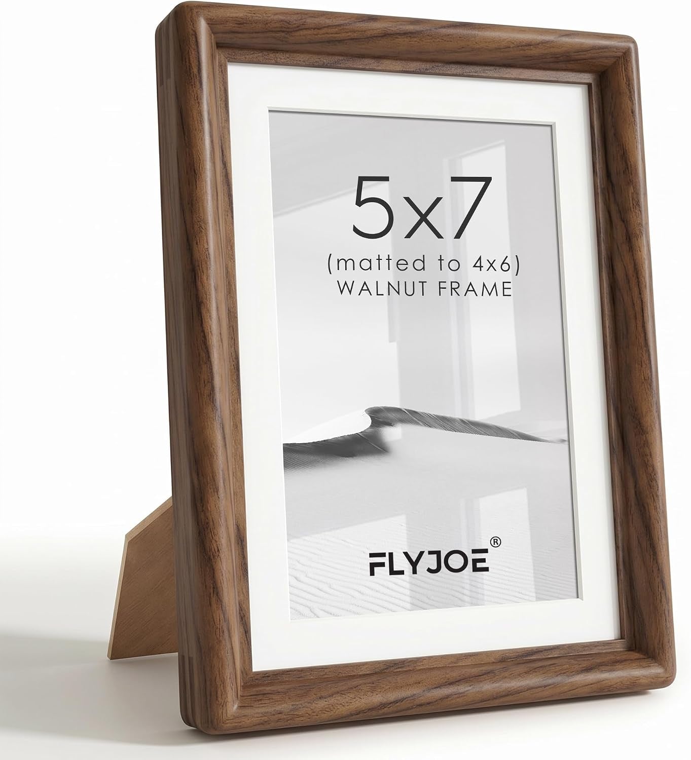 5x7-picture-frame-solid-walnut-wood-frame-with-mat-for-4x6-photo