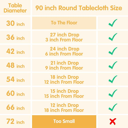 6 Pack White round Tablecloths 90 Inch for 60" Tables6