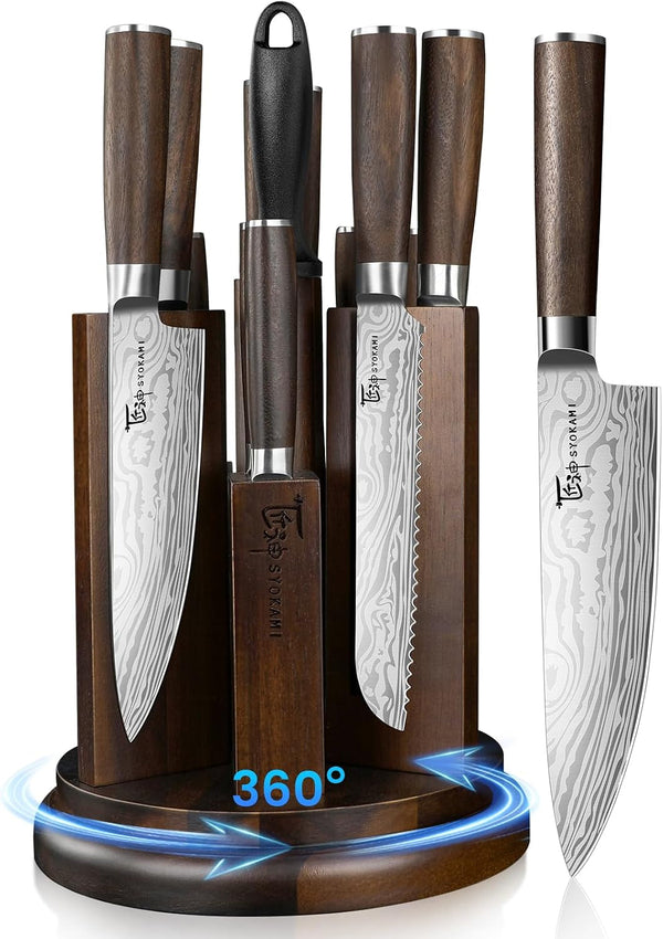 14 Piece Knife Set with Rotatable Block+Fillet Knife 7.2 Inch6