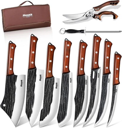 Butcher Knife Set, 10-Piece Hand Forged Chef Knife Set with Bag1