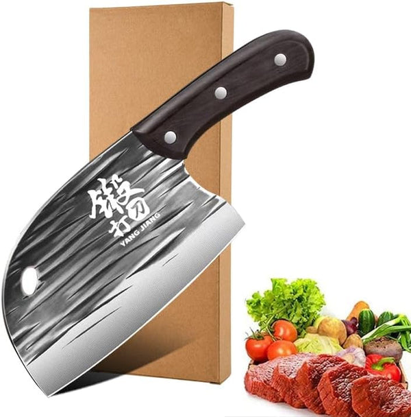 Meat Cleaver,Cleaver Knife 6.1 Inch Meat Cleaver for Meat Cutting, Kitchen Knife，Knife High Carbon Steel Hand Forged, Household Knife for Kitchen, LAMAJIGA58441