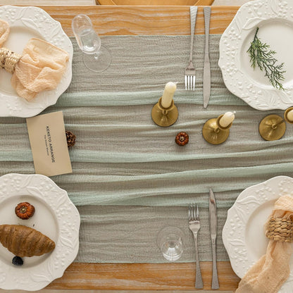 Sage Green Cheesecloth Table Runner 120 Inches Fall Party Home Decorations | for Wedding Baby Shower Bridal Shower Birthday Engagement Party 10FT Sheer Rustic Boho Farmhouse Dining Holiday Decor4