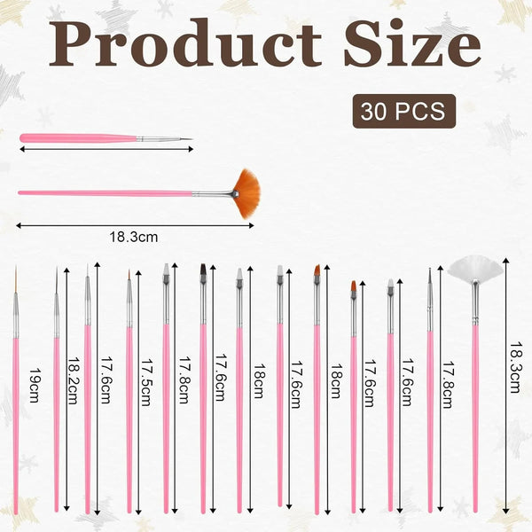 30 PCS Cake Decorating Brushes, Cookie Paint Brushes Food Safe Paint Brushs Kit Cookie Decorating Brush Food Paints Fondant Brush DIY Tool Set Icing Pastry Brushs for Painting Baking, Black and Pink3